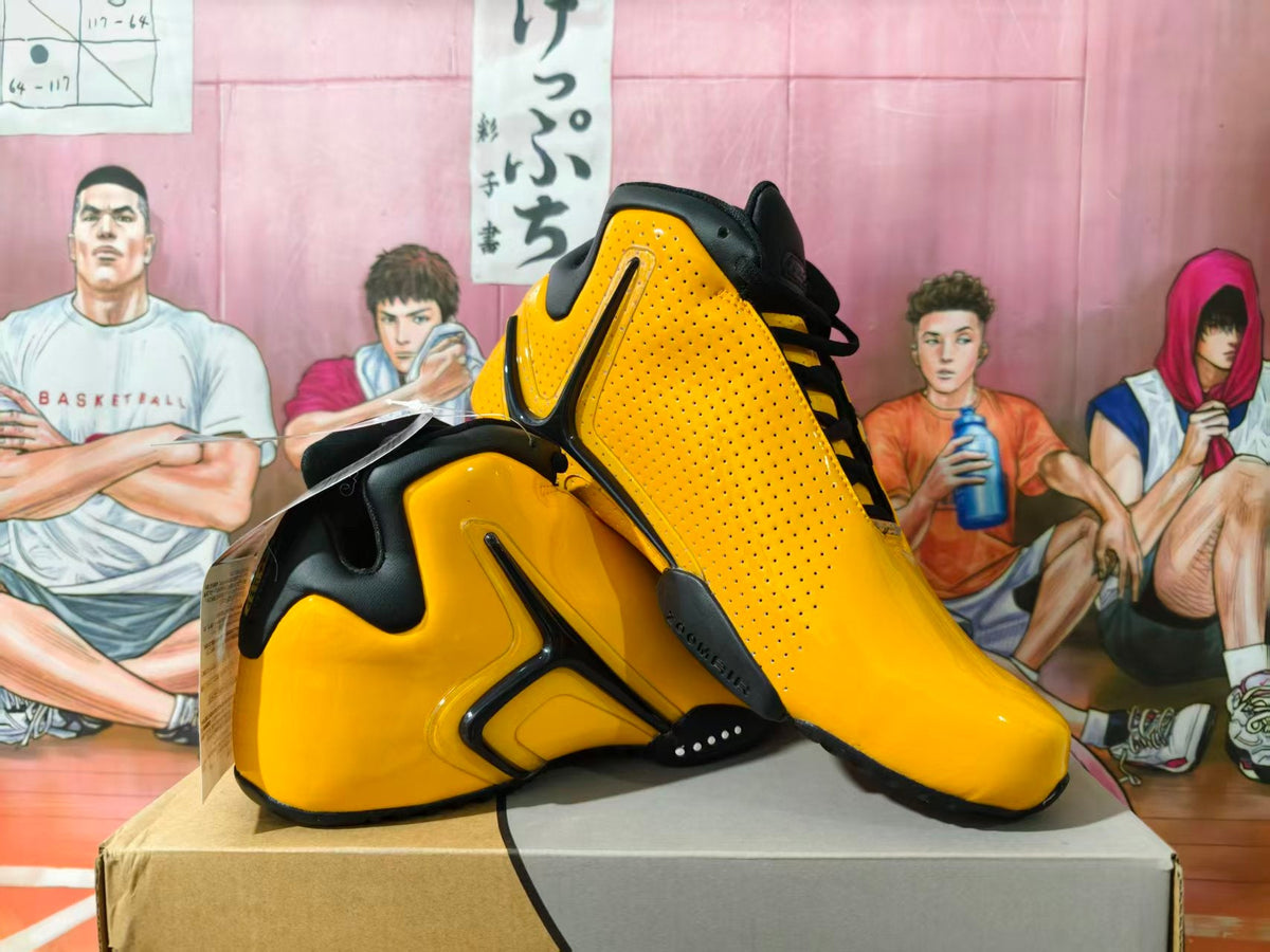 Nike Air Flightposite Yellow and Black Basketball Shoes