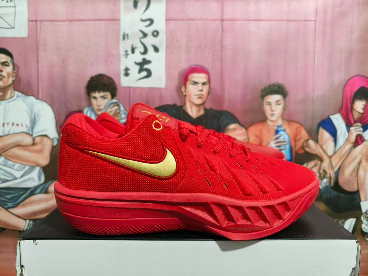 Nike LeBron Basketball Shoes, Red and Gold
