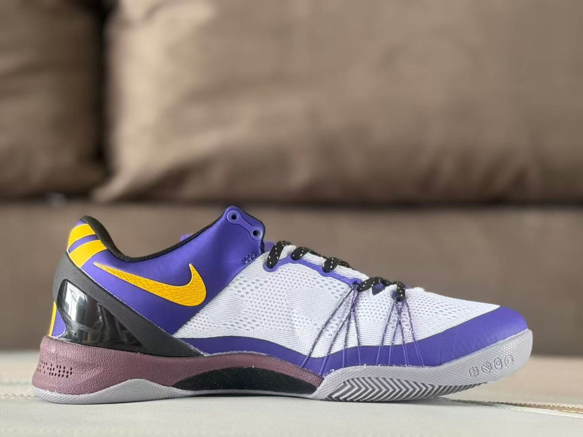 Nike Kobe 8 Elite Basketball Shoes, Lakers White Purple Gold