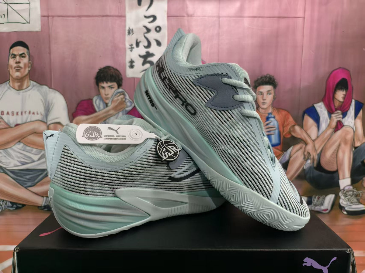 Puma All-Pro Nitro Basketball Shoes White Grey