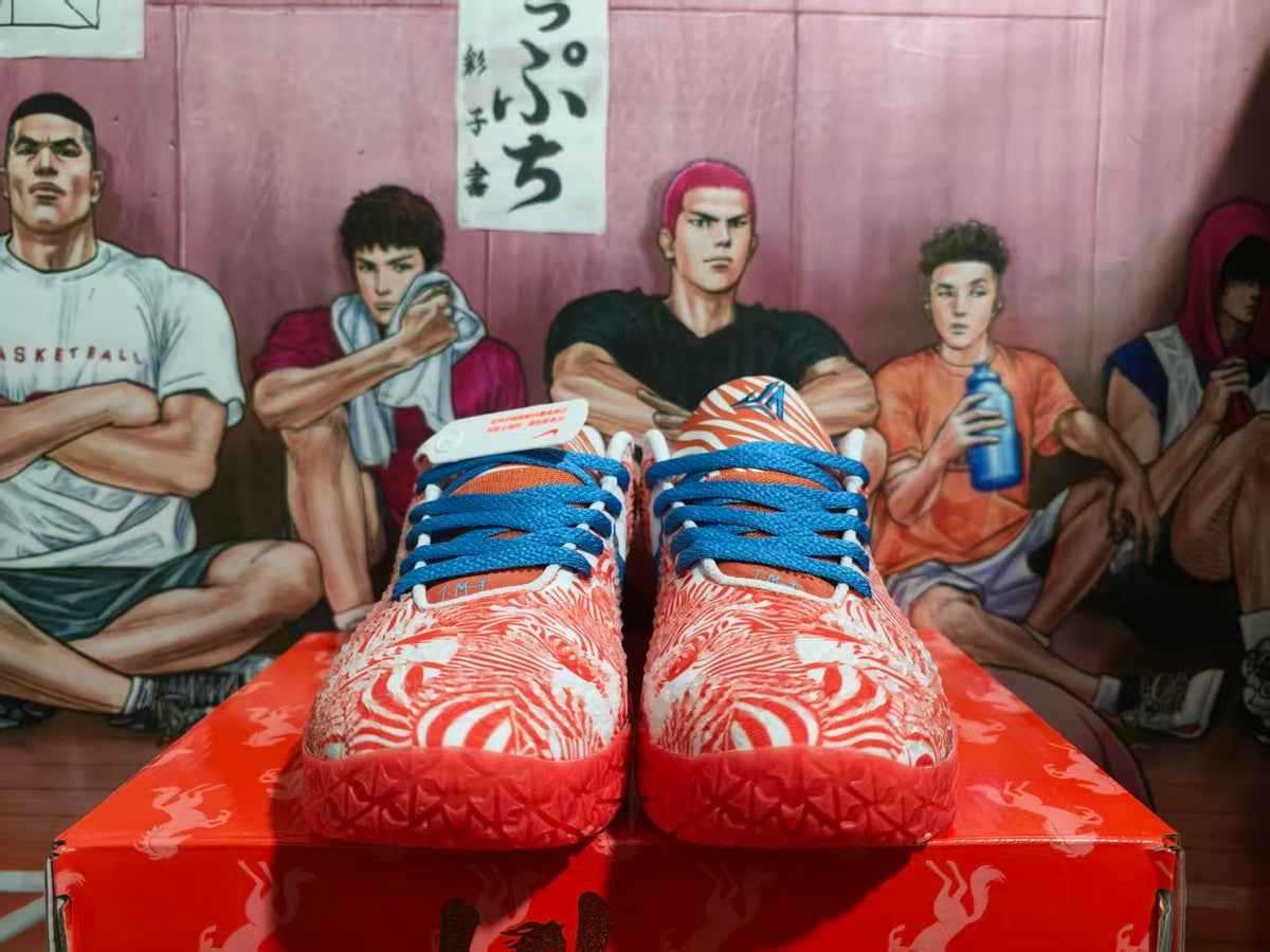 Nike Orange and White Basketball Sneakers