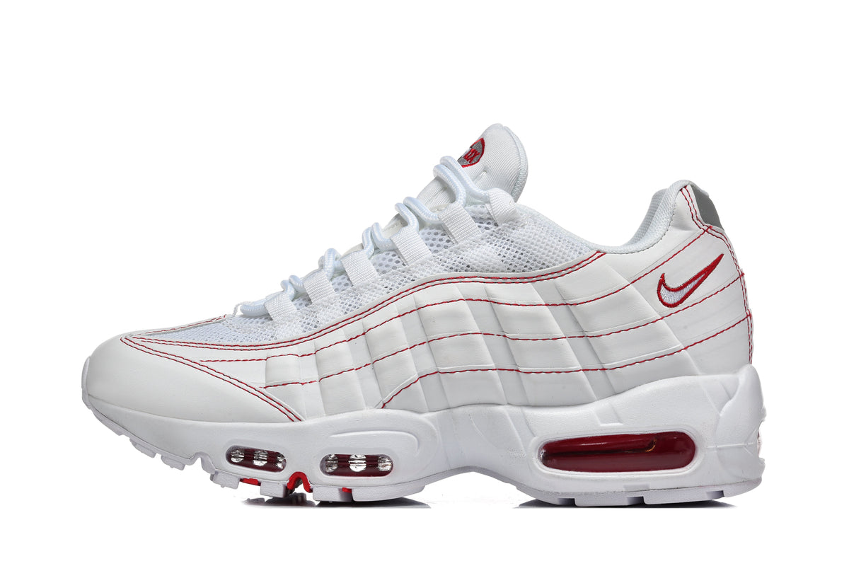 Nike Air Max 95 White and Red Sneakers