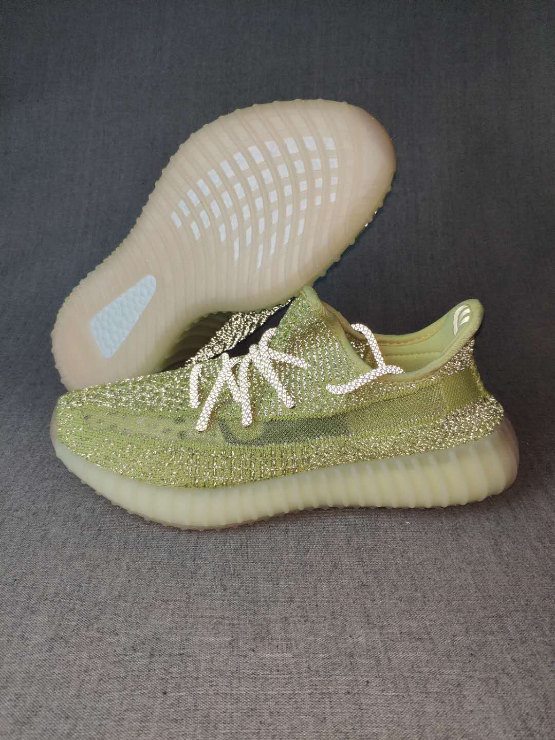 Yeezy 350 V2 Knit Sneakers Green Glow
