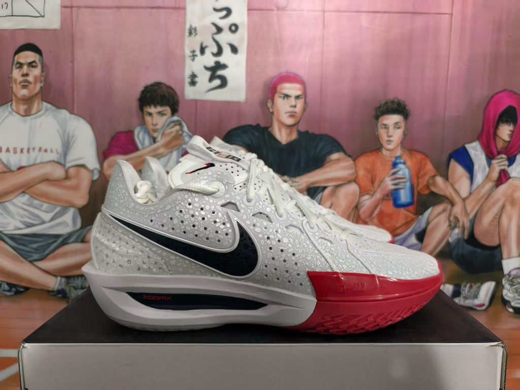 Nike White and Red Basketball Sneakers