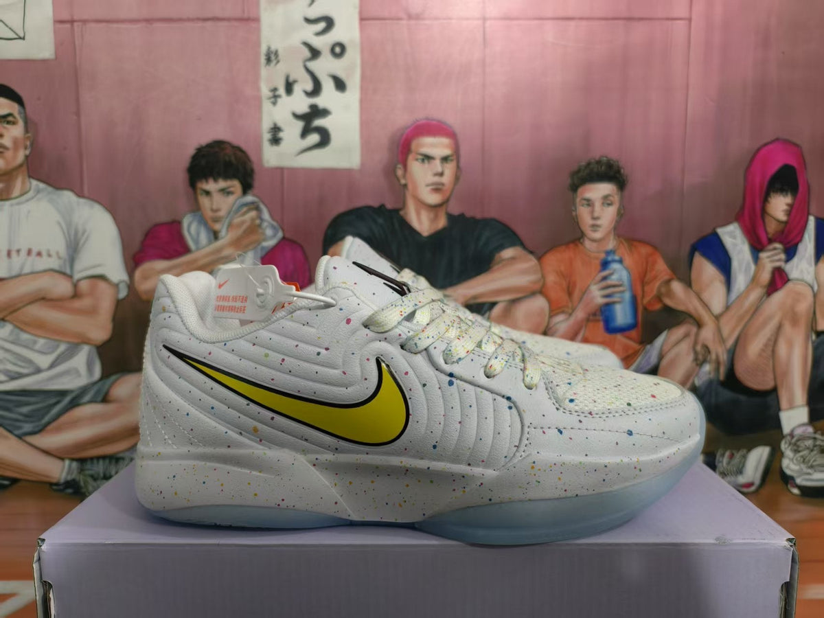 Nike White and Yellow Speckled Sneakers