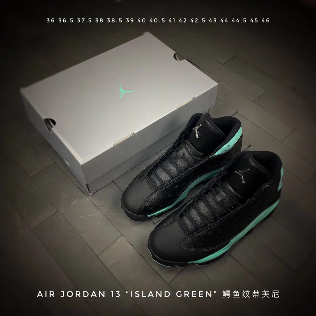 Jordan Air Jordan 13 Island Green Sneakers Black and Green