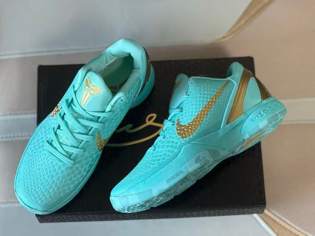 Nike Kobe 6 Sneakers Statue of Liberty Turquoise Gold