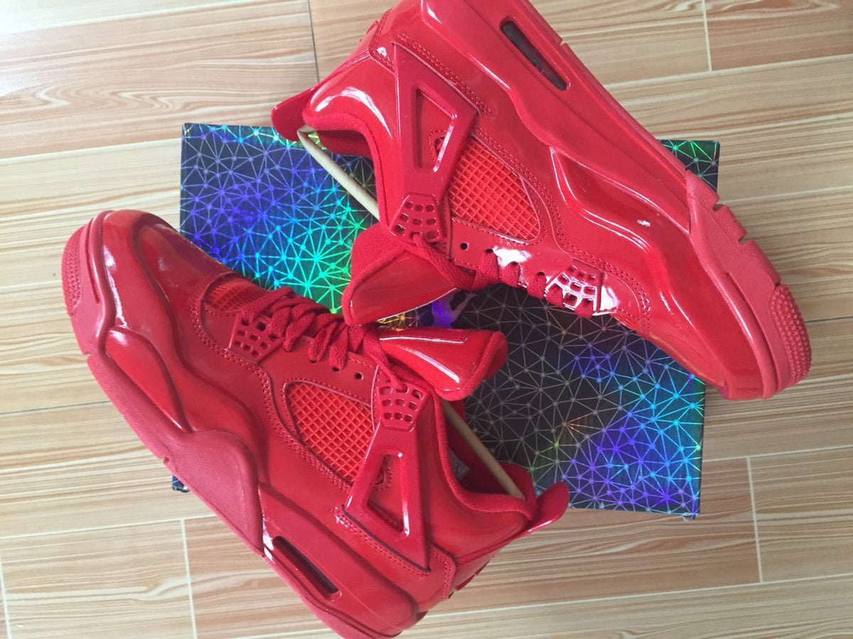 Jordan 4 Red Patent Leather Sneakers 719864 600