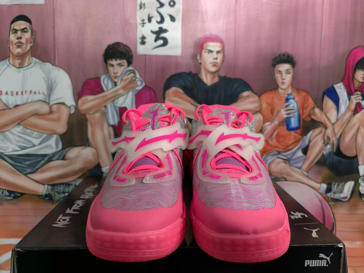 Puma Diamond Concert Basketball Shoes in Pink and Silver