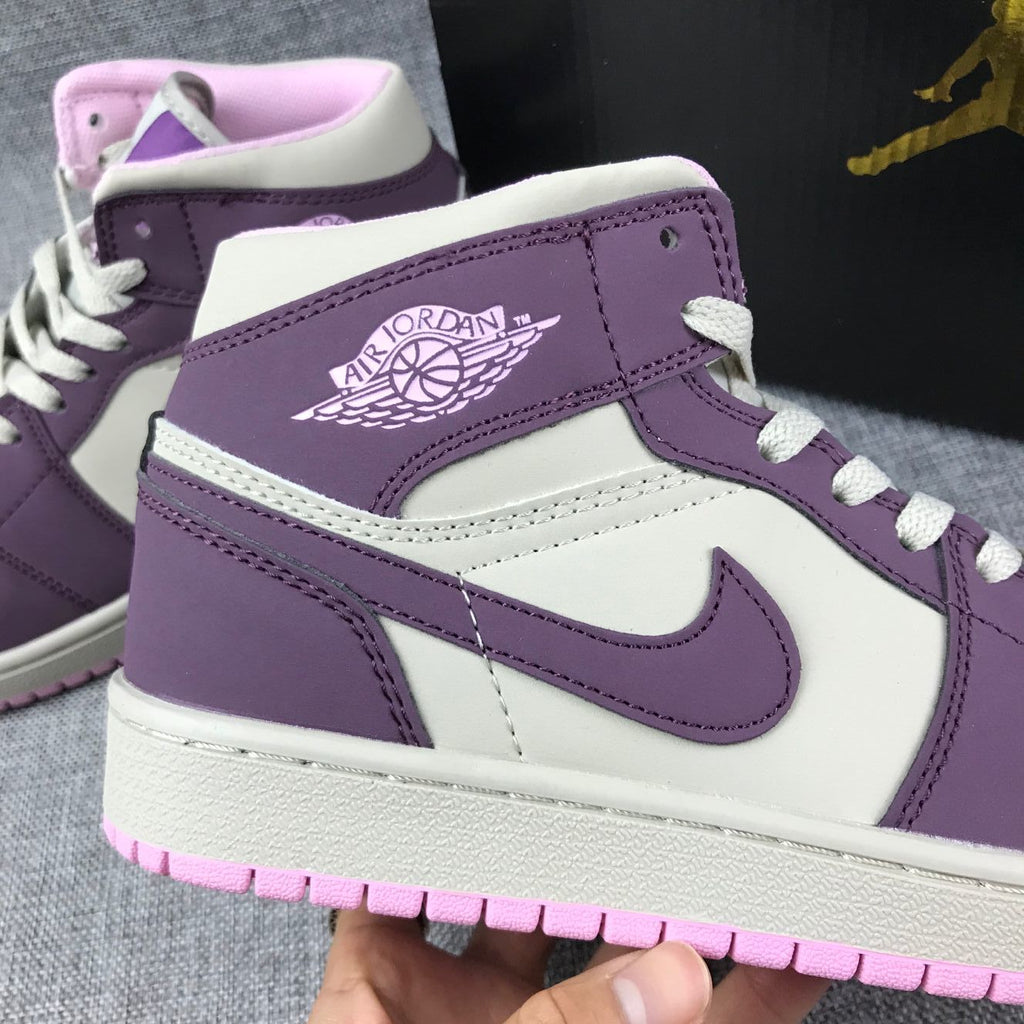 Jordan Air 1 Mid Purple White Pink Sneakers 555112-500
