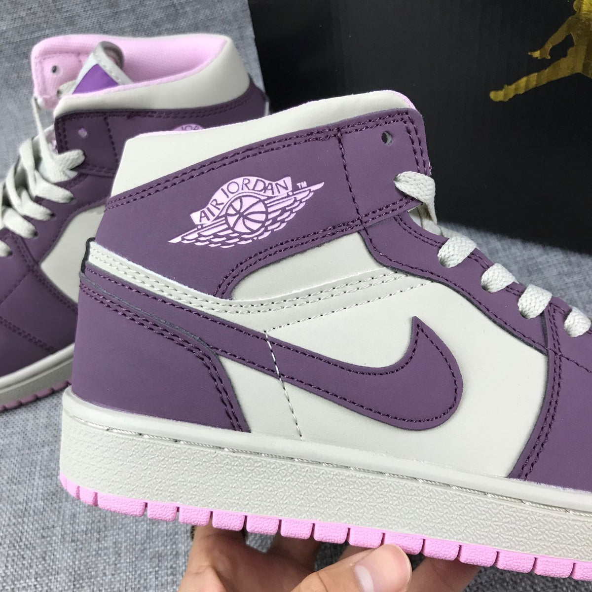 Jordan Air 1 Mid Purple White Pink Sneakers 555112-500