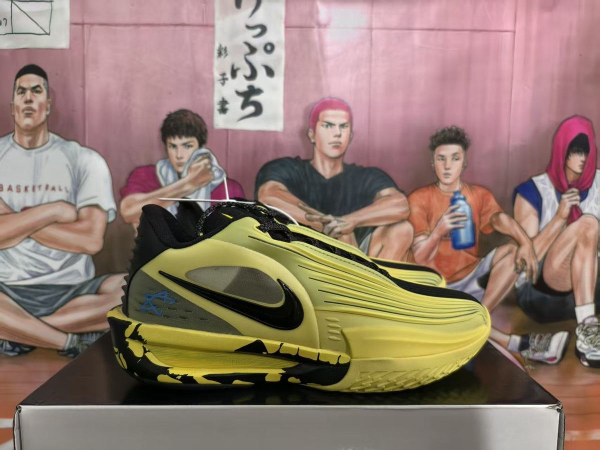 Nike Yellow and Black Basketball Sneakers