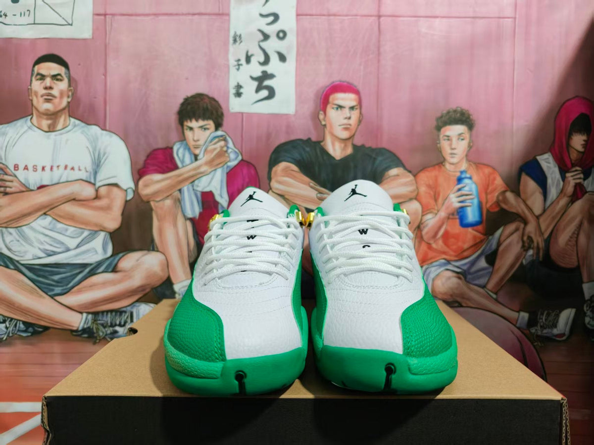 Jordan White Green Basketball Sneakers