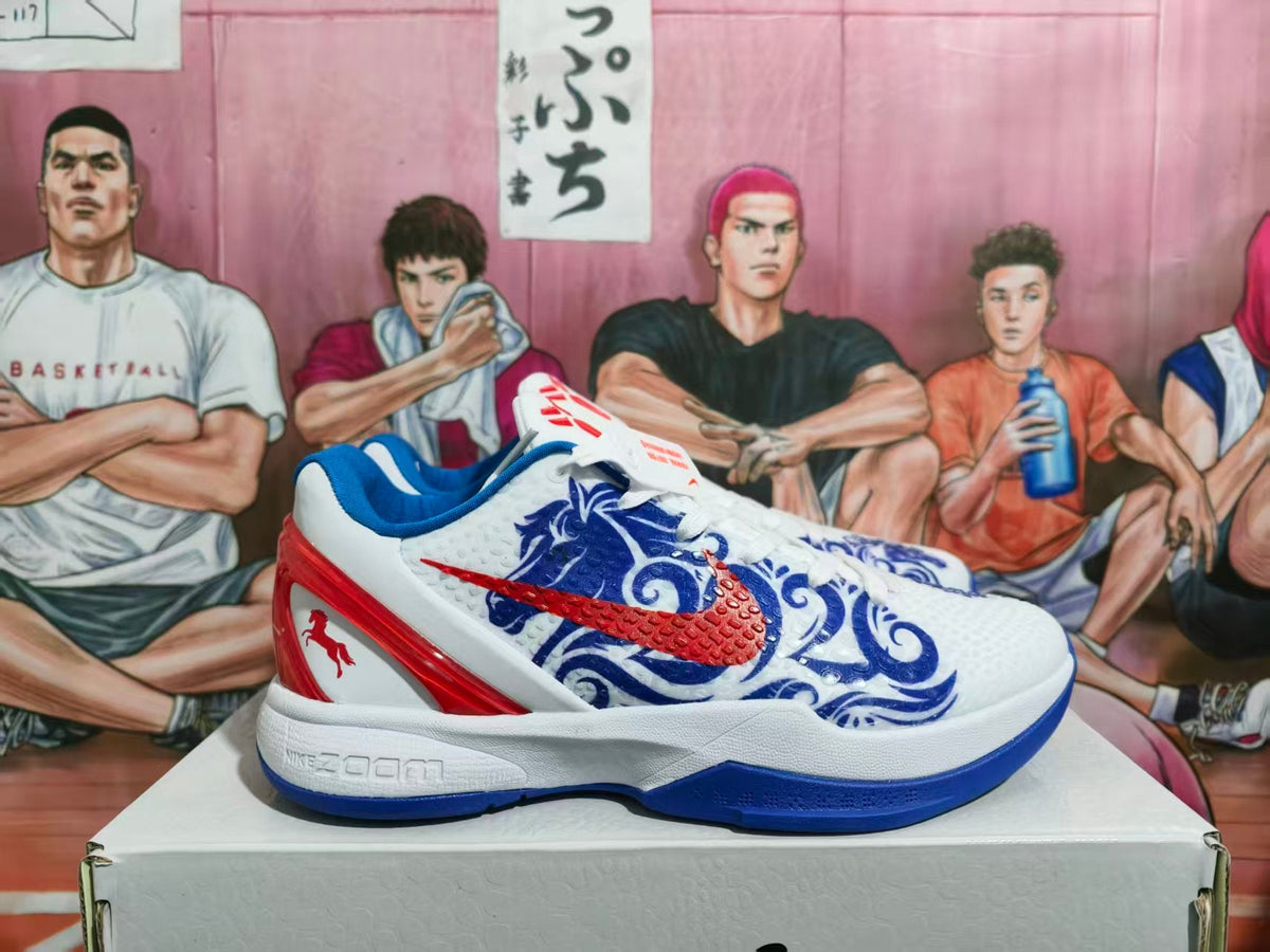 Nike Zoom Basketball Sneakers White Blue Red