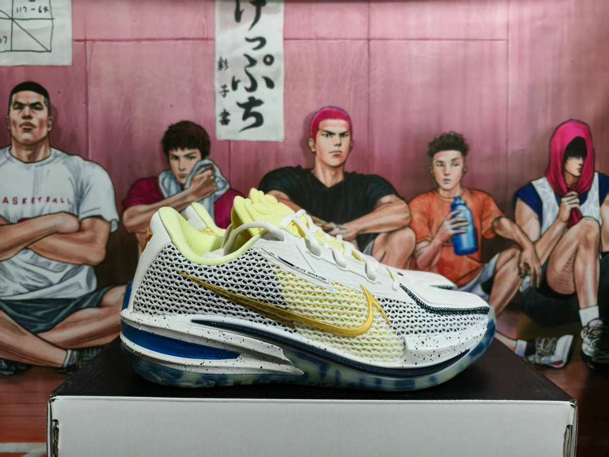 Nike GT Cut 3 Basketball Shoes White Yellow Blue