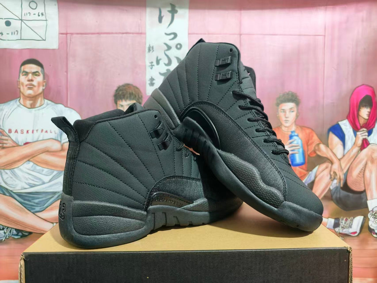 Jordan 12 Black High-Top Basketball Sneakers