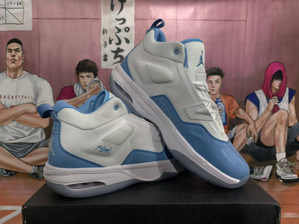 Jordan Flight Basketball Sneakers White and Blue