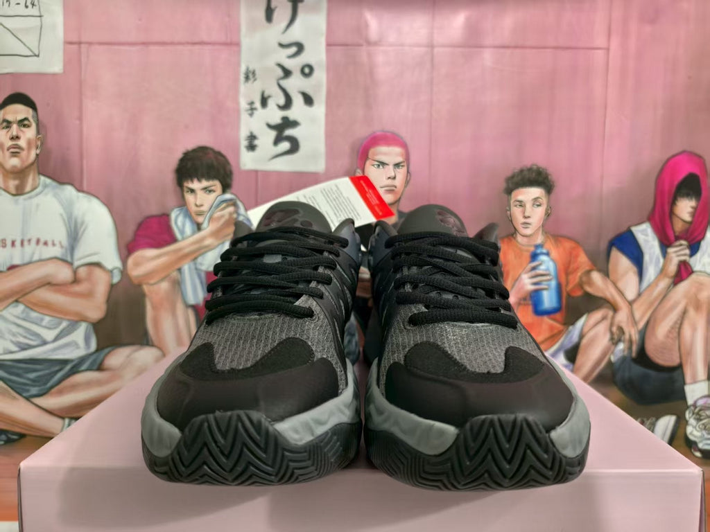 PUMA Black and Gray Court Sneakers