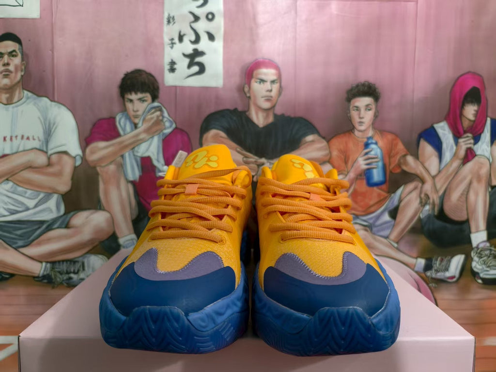 Yellow and Blue Basketball Sneakers
