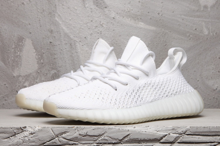 Yeezy 350 V2 White Knit Sneakers