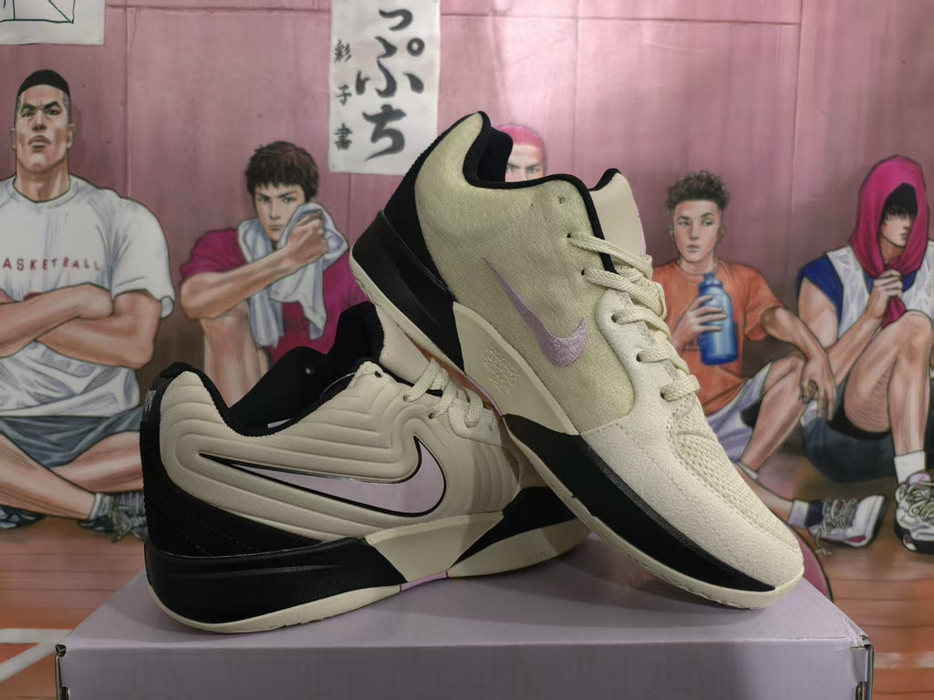 Nike Basketball Sneakers Beige Black 12AM Air Zoom