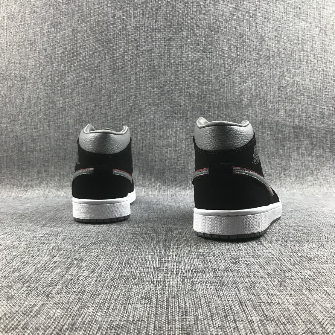 Air Jordan 1 Mid Black Grey Red 554724-060 Sneakers