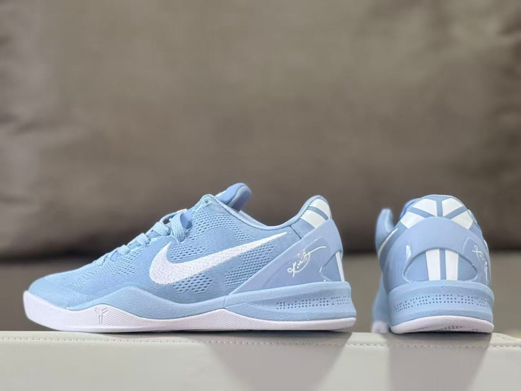 Nike Kobe 8 Basketball Shoes in Light Blue and White