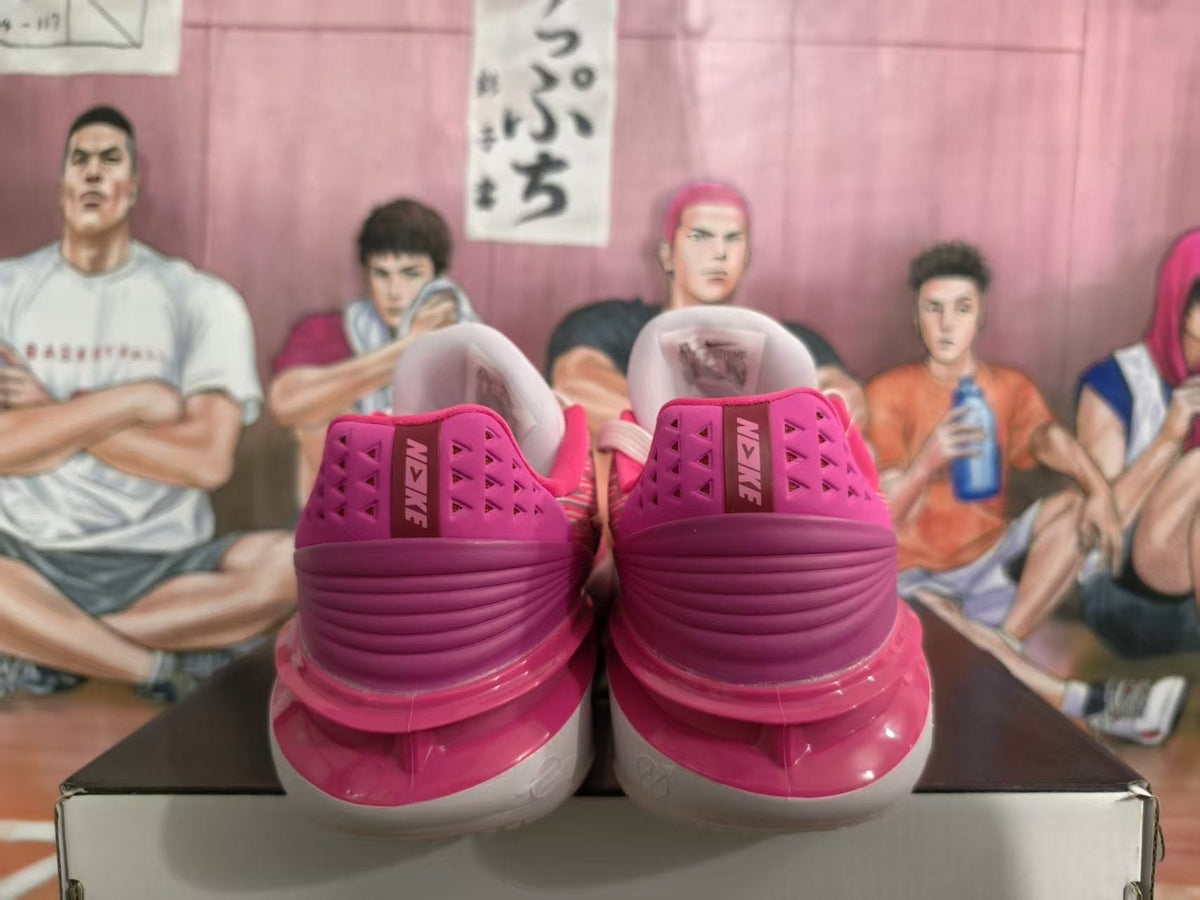 Nike Basketball Sneakers Pink and White Breast Cancer Style