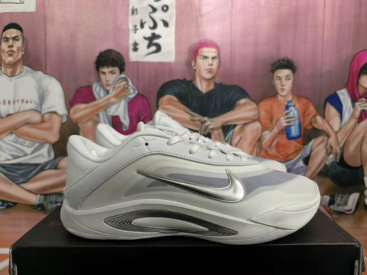 Nike White Basketball Sneakers with Silver Swoosh