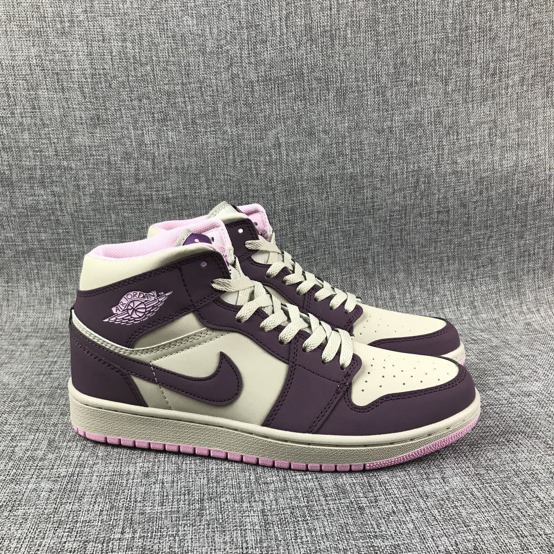 Jordan Air 1 Mid Purple White Pink Sneakers 555112-500
