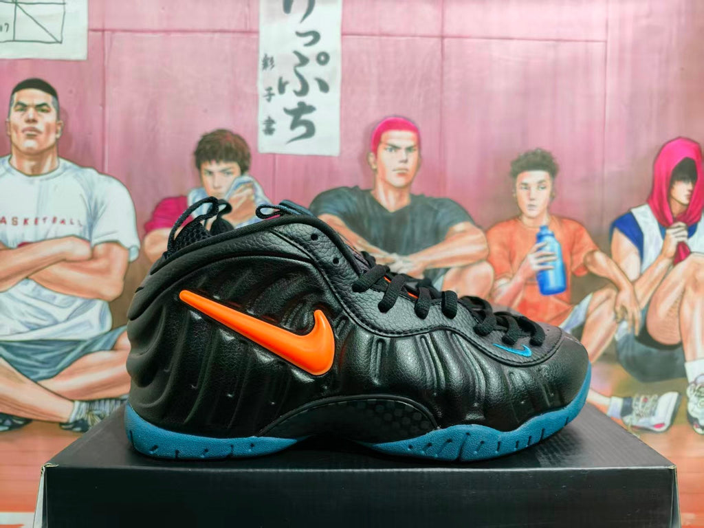 Nike Foamposite Sneakers Black Blue Orange