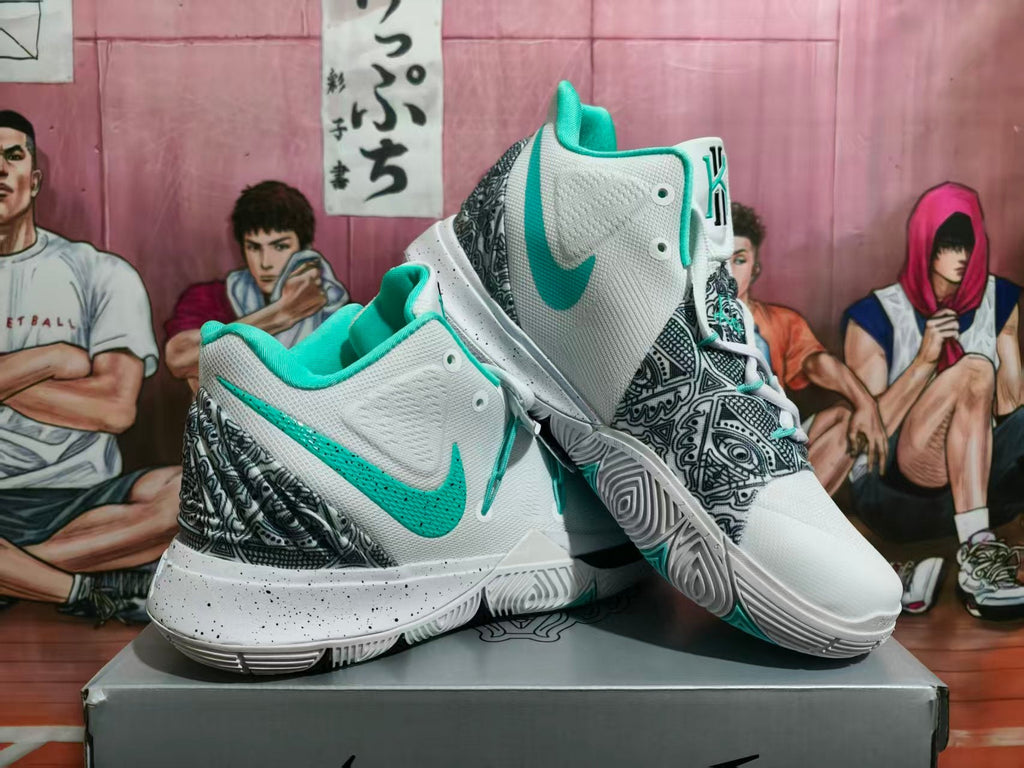 Nike Kyrie 5 White Mint Green Basketball Shoes