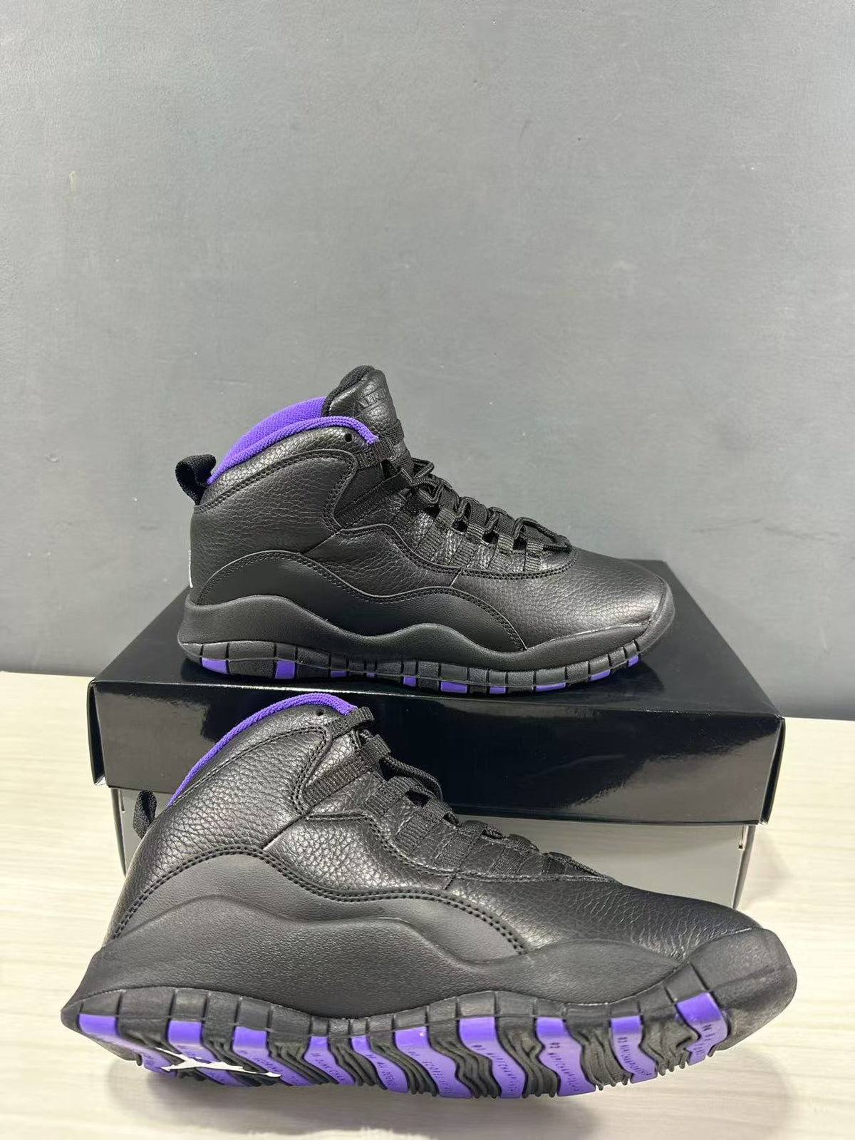 Jordan Air Jordan 10 High Black and Purple Sneakers 130209-051