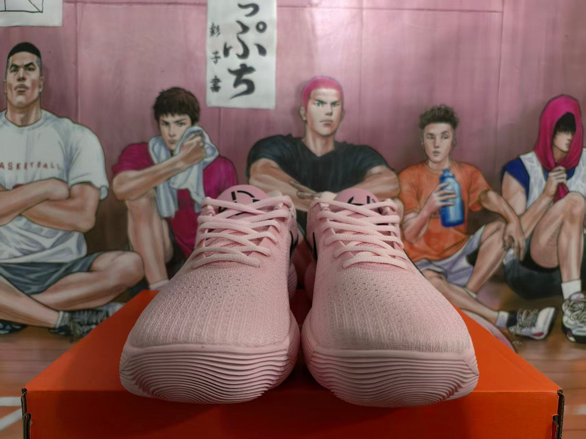 Nike Pink Low-Top Lace-Up Sneakers with Black Swoosh
