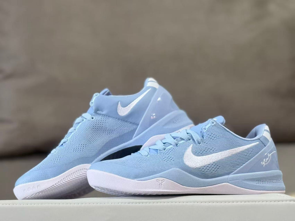 Nike Kobe 8 Basketball Shoes in Light Blue and White
