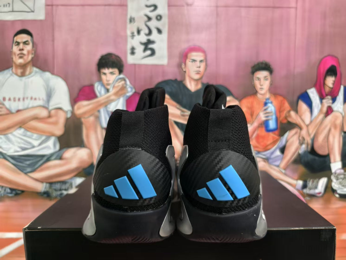Adidas Black and Silver Basketball Sneakers