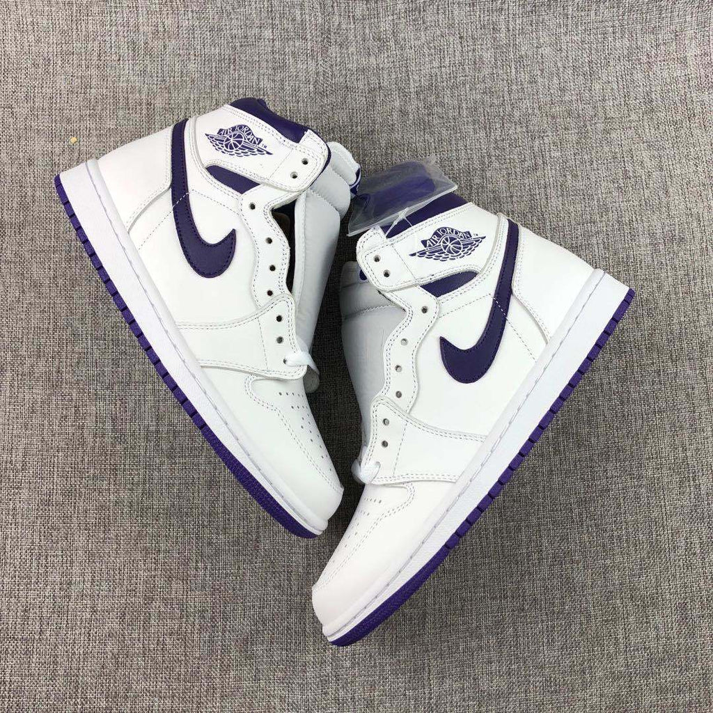 Jordan Air Jordan 1 Court Purple High-Top Sneakers White Purple CD0461-151