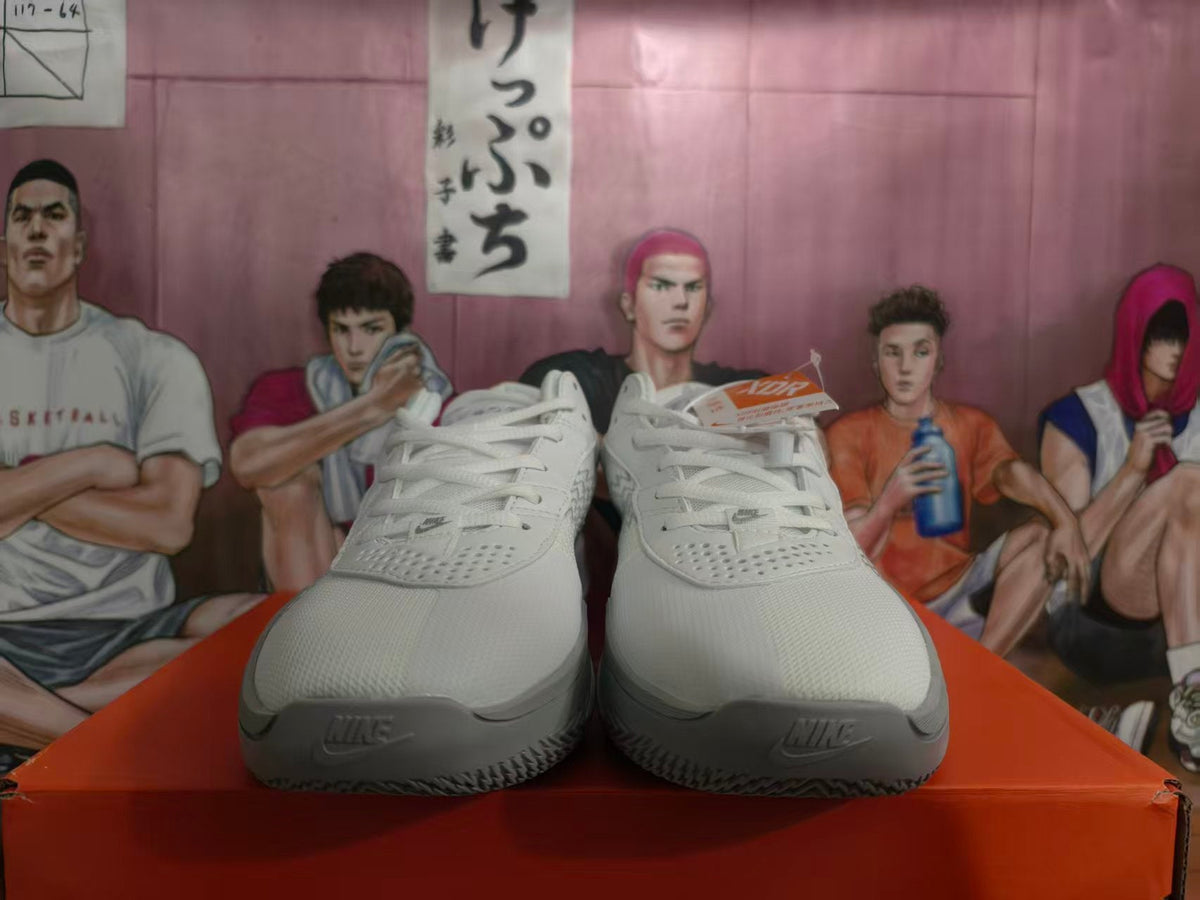 Nike Zoom White and Grey Basketball Shoes