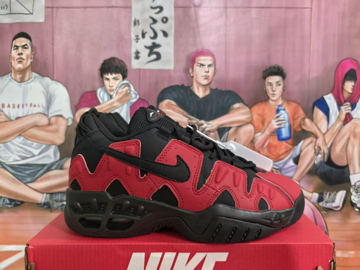 Nike Air More Uptempo Red and Black Basketball Sneakers