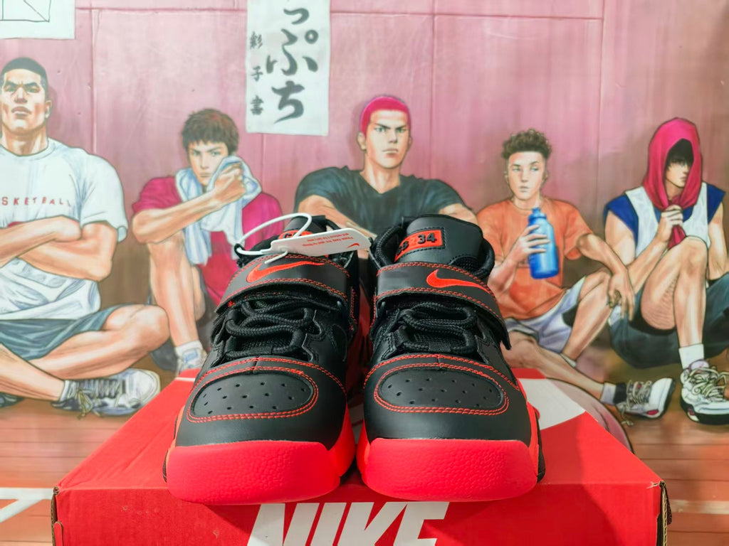 Nike Black/Red High-Top Sneakers with Air Detail