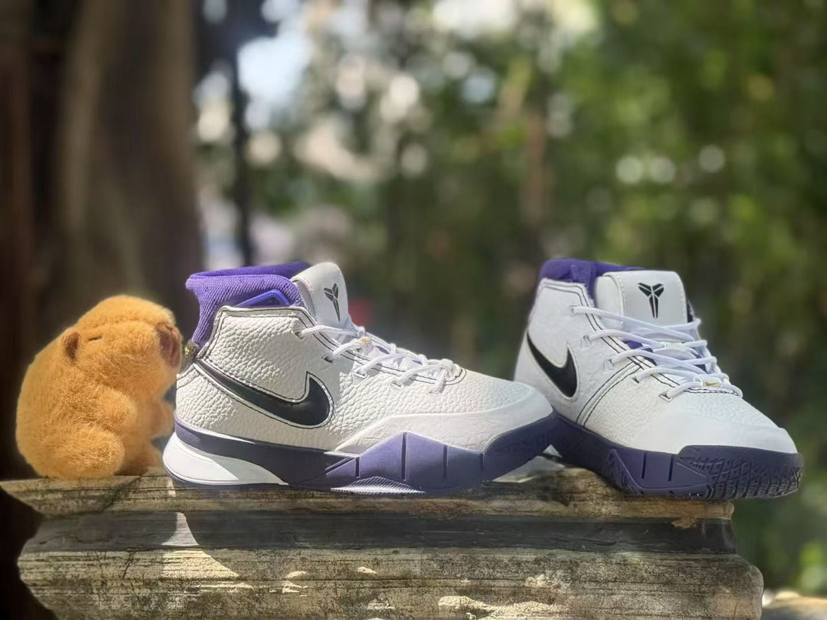 Nike Kobe 1 Kids' High-Top Sneakers White and Purple