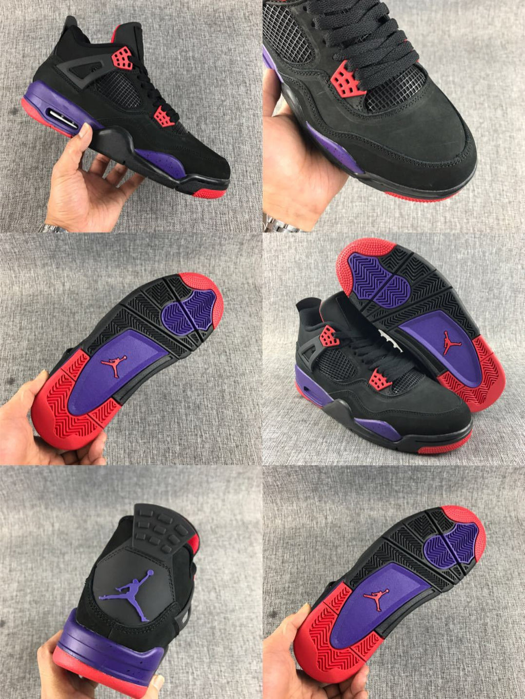 Jordan Air Jordan 4 Black Purple Red Sneakers