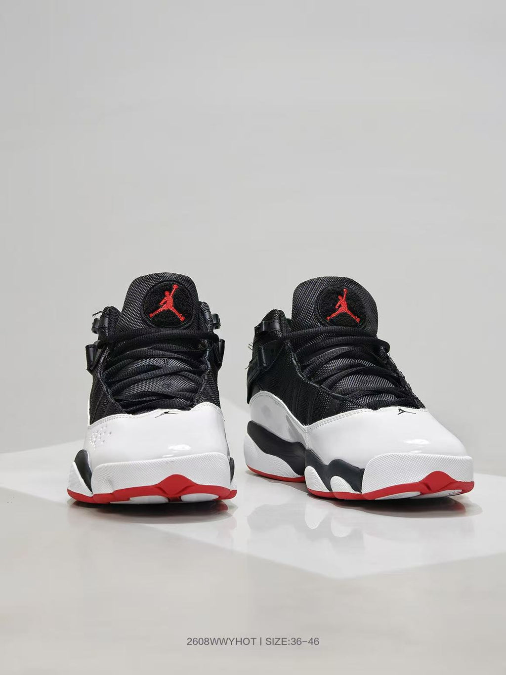 Jordan 6 Rings Black White Red Sneakers