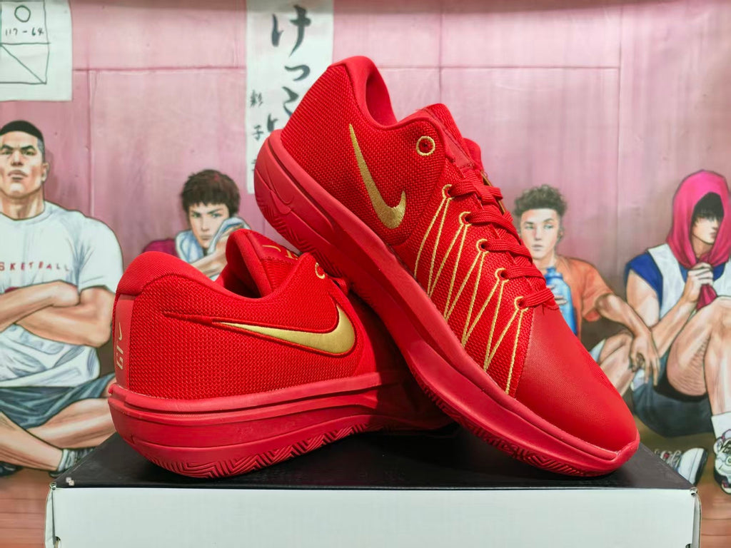 Nike LeBron Basketball Shoes, Red and Gold