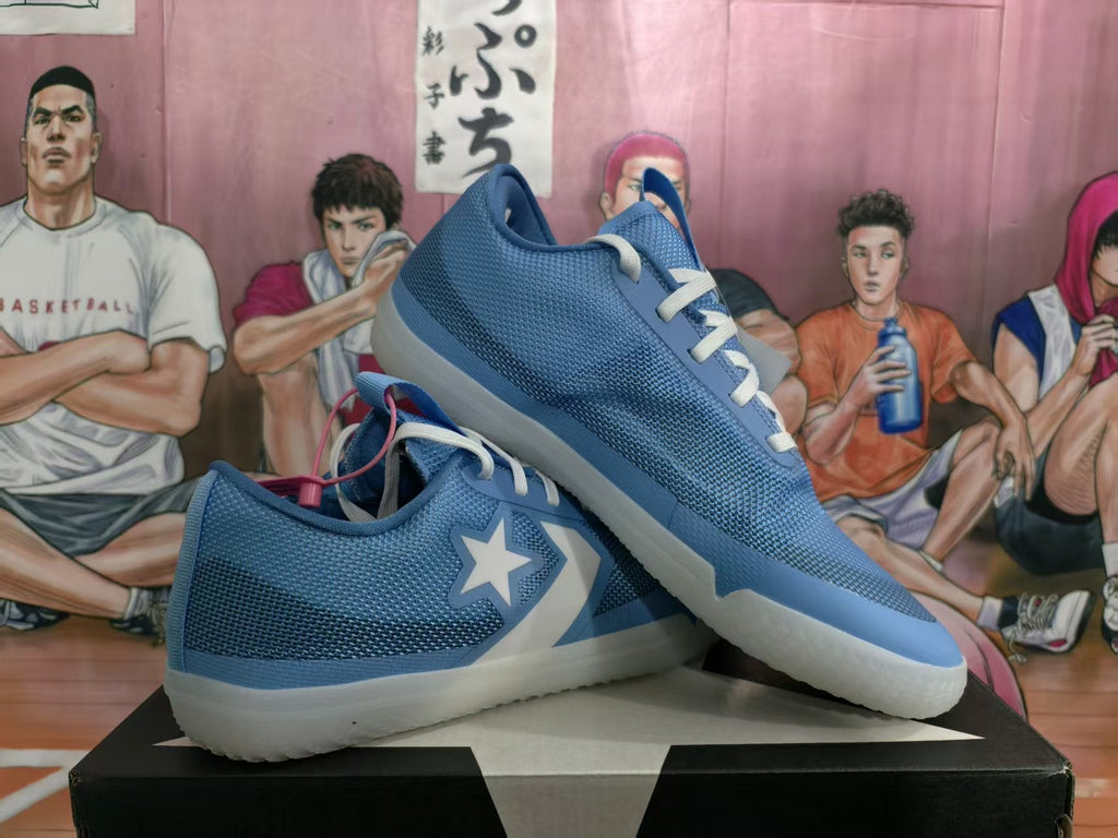 Blue Basketball Sneakers with Star Chevron Detail