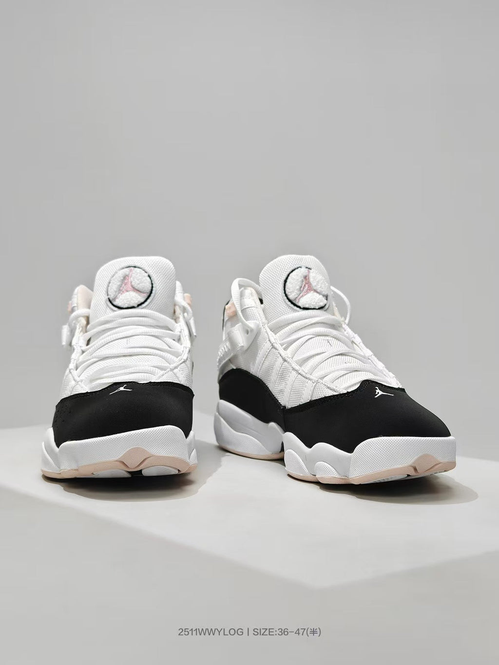 Jordan White Black Pink High-Top Sneakers