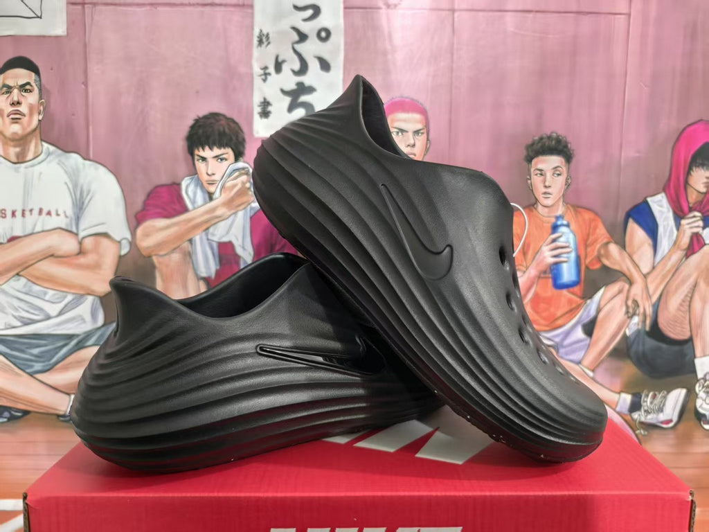 Nike Black Perforated Slip-On Clogs