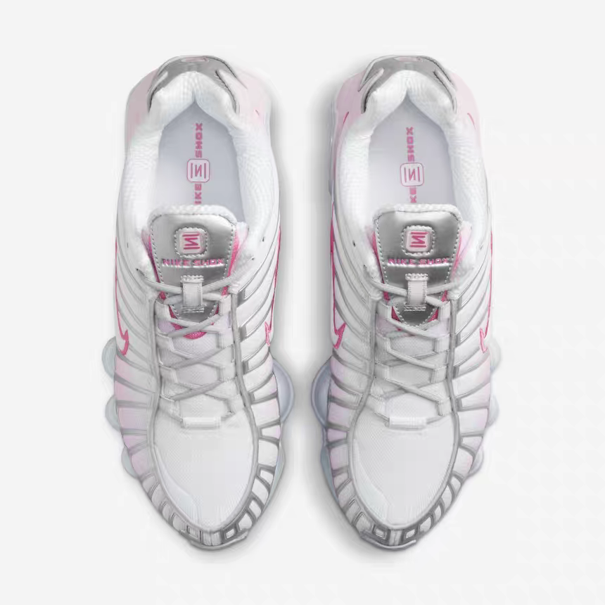 Nike Shox TL White and Pink Sneakers