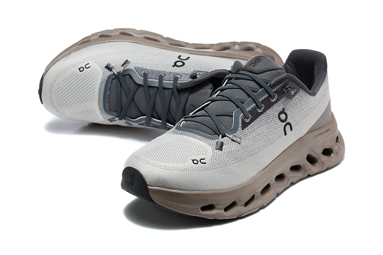On Cloudmonster 3 Sneakers in Gray and Taupe