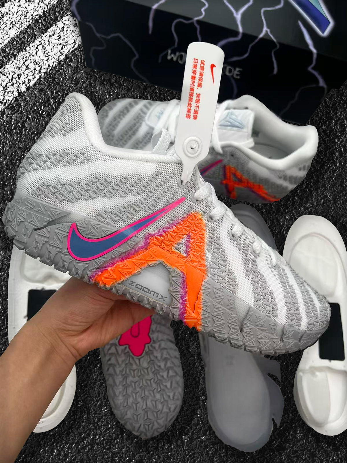 Nike JA Basketball Sneakers Grey Orange HF2794-100